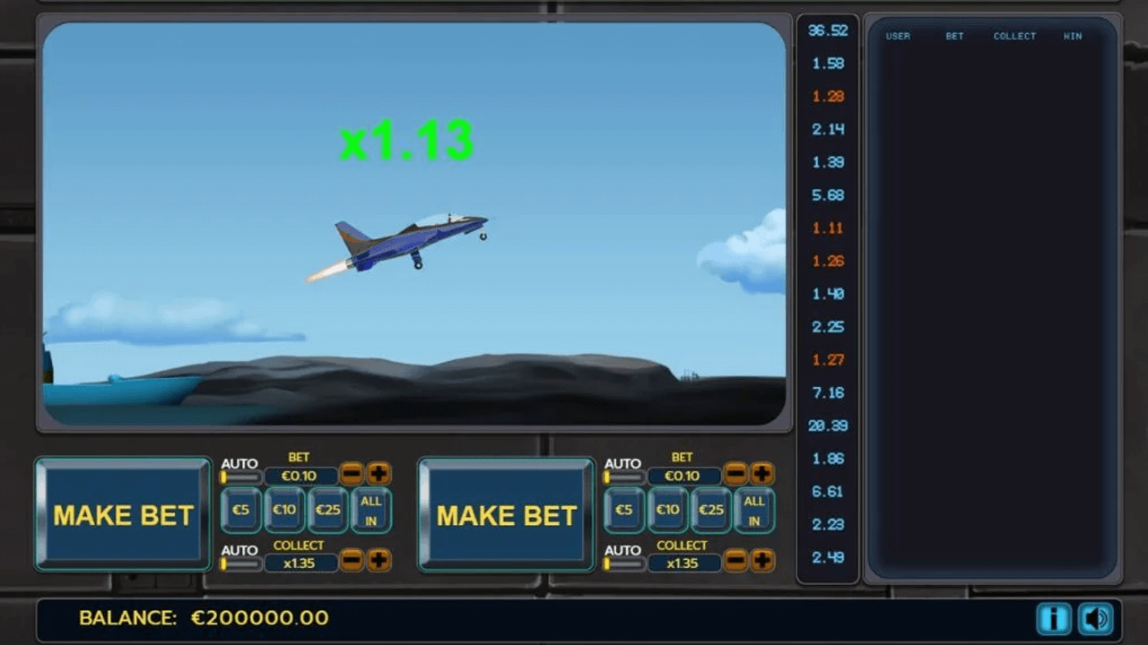 Jeux d'argent avec un avion